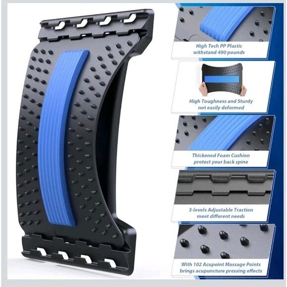 Back Stretcher for Lower Back Pain Relief, 3 Level Adjustable Lumbar Back Cracke - Picture 3 of 8